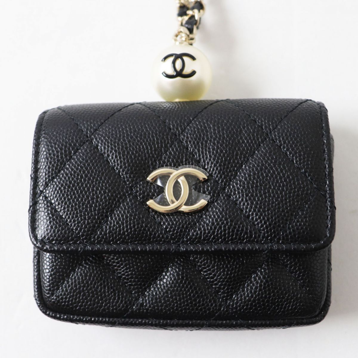 Chanel Pochette Caviar skin Black Clutch Bag