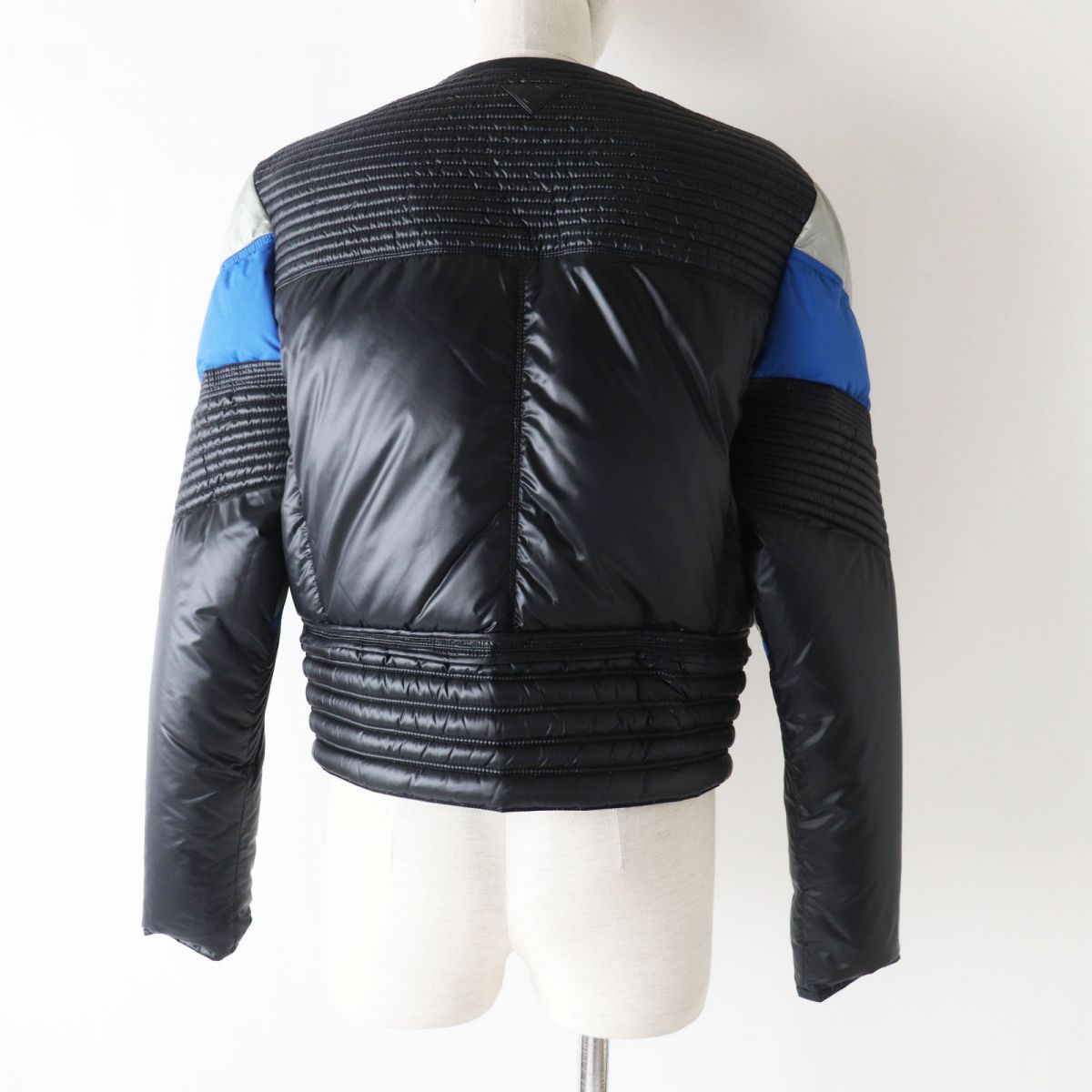 Louis Vuitton Blouson Part Cowhide Filling 90 Nylon Black Blue Grey Handbag