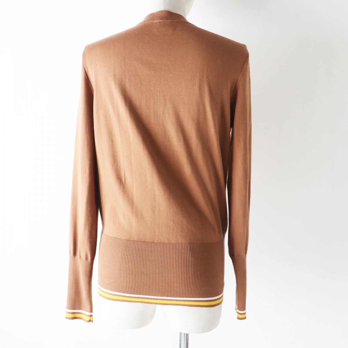 Cardigan Part: Silk, Part: Cotton X Yellow Brown Travel Bag