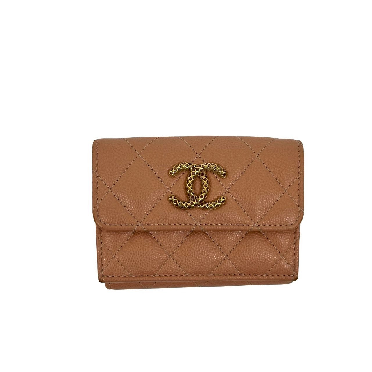 Chanel Matelassé Caviar Leather Trifold Wallet