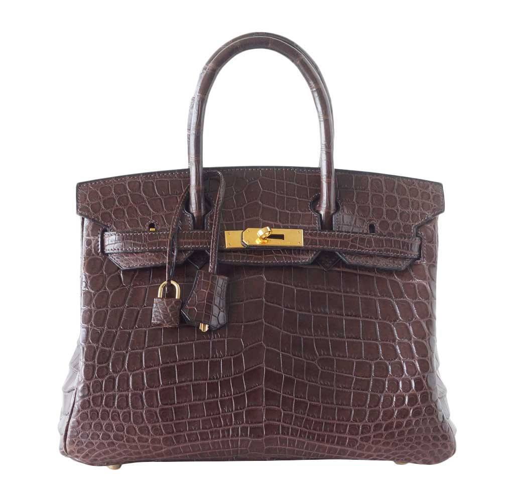 Hermes Birkin Matte Havane Crocodile Bag Travel Bag