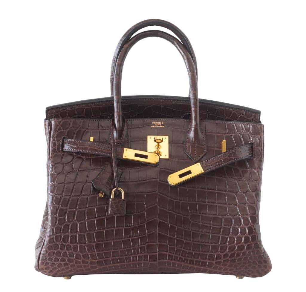Hermes Birkin Matte Havane Crocodile Bag Travel Bag