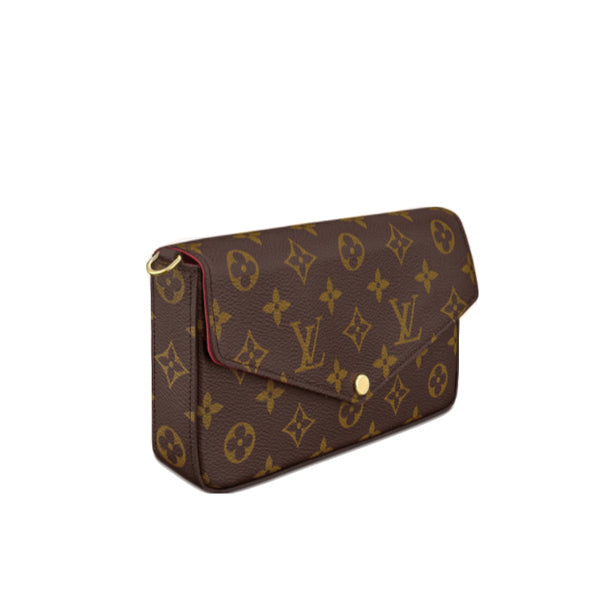 Louis Vuitton M61276 ChainShoulder strap Pochette Felice Monogram Leather Canvas Brown Shoulder Bag