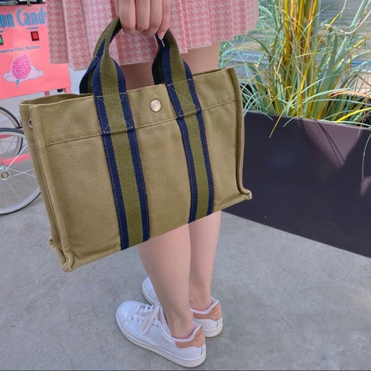 Hermes Luxury Fourre Tout Pm Tote Bag Canvas Green