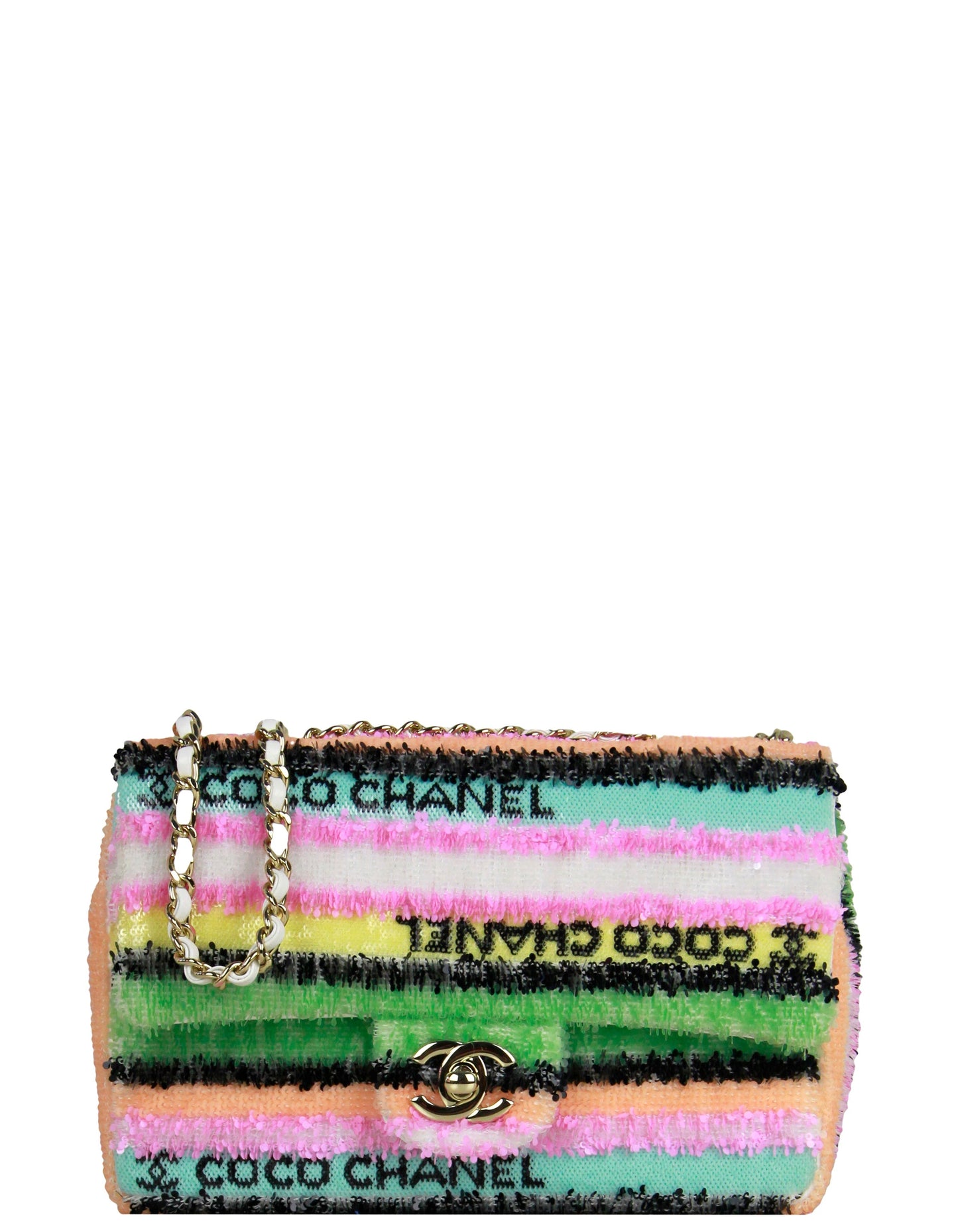 Chanel Multicolor Pastel Sequin Coco Mini Flap Bag