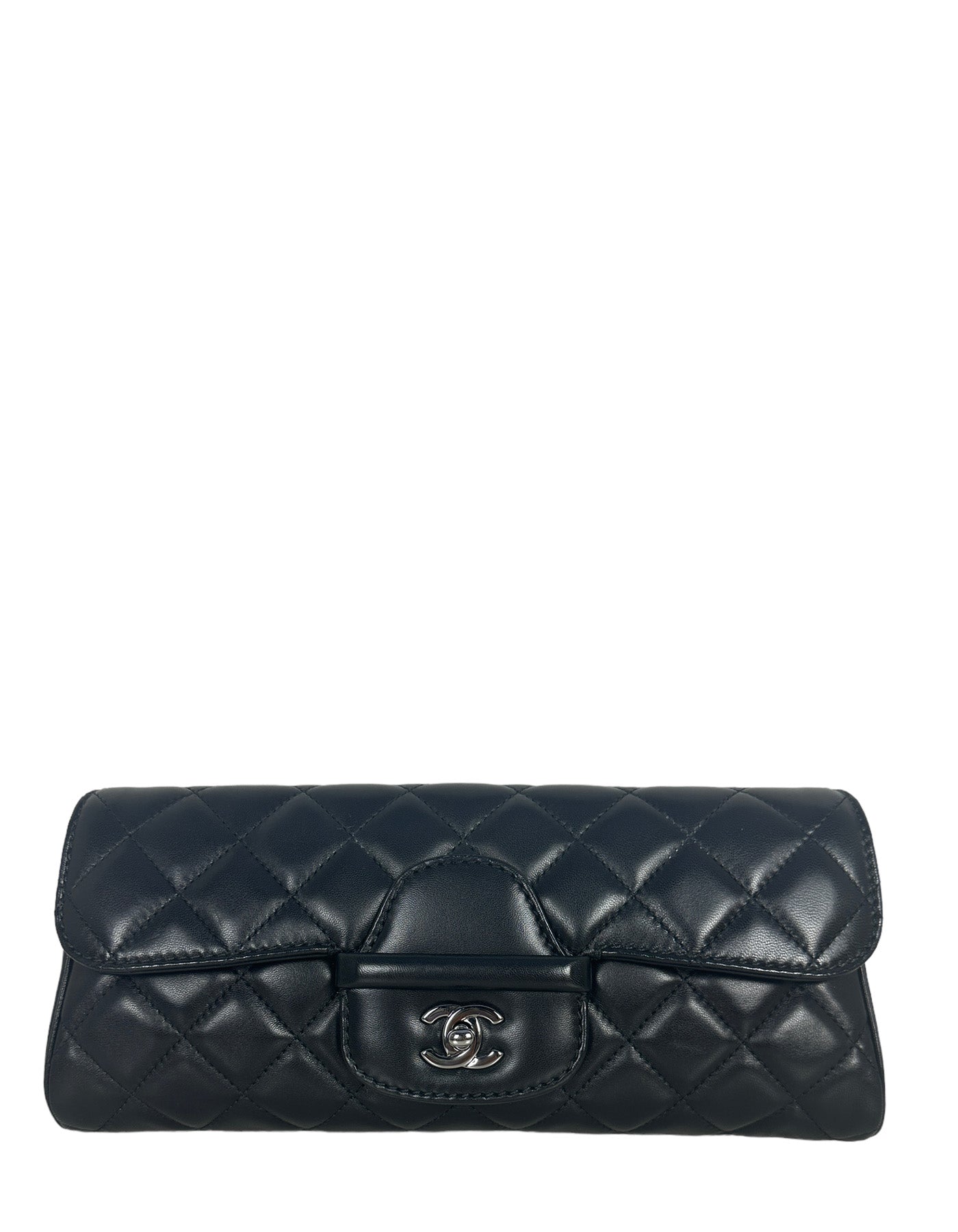 Chanel Black Lambskin CC Coco Loop Clutch