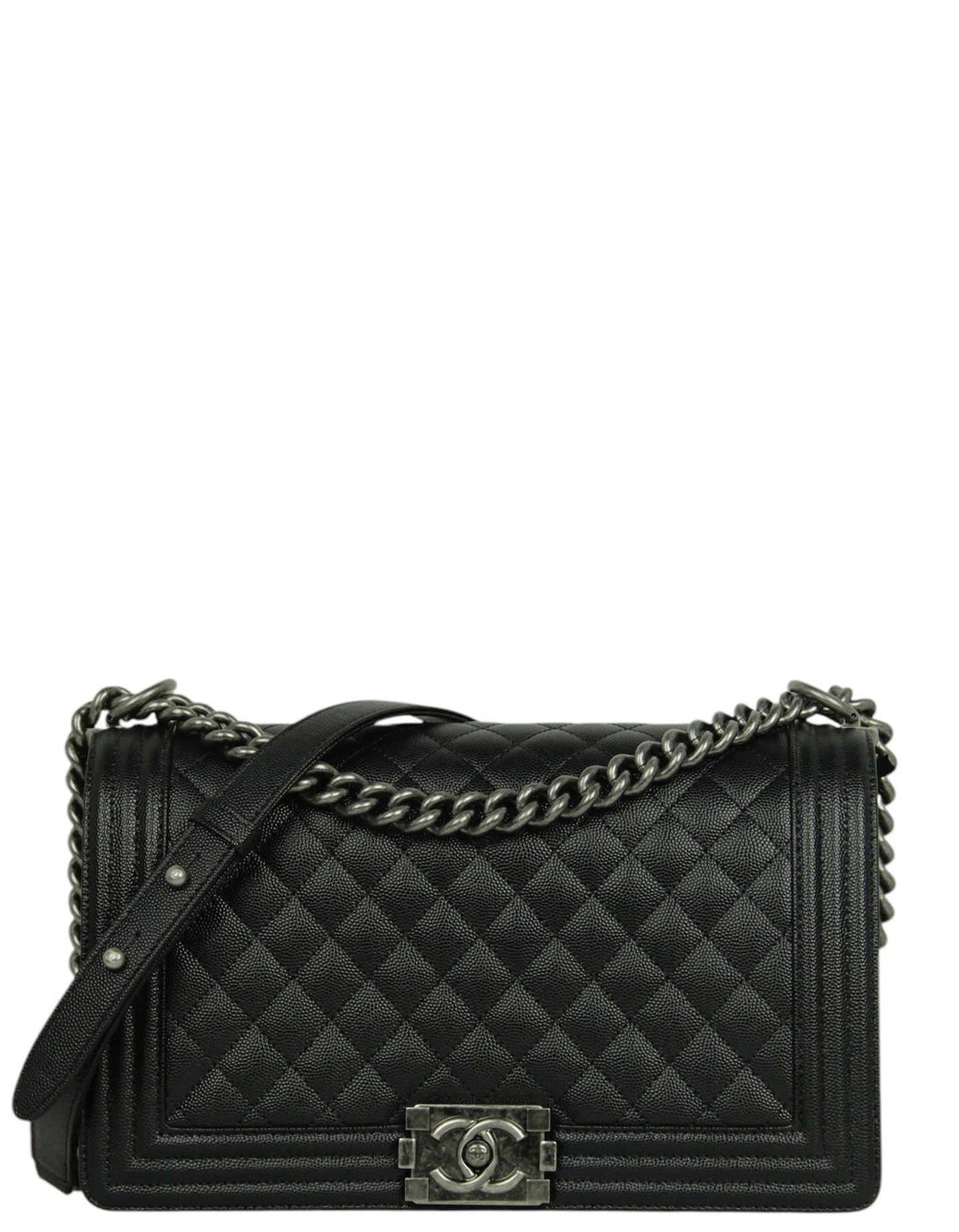 Chanel Black/Ruthenium New Medium Boy Bag