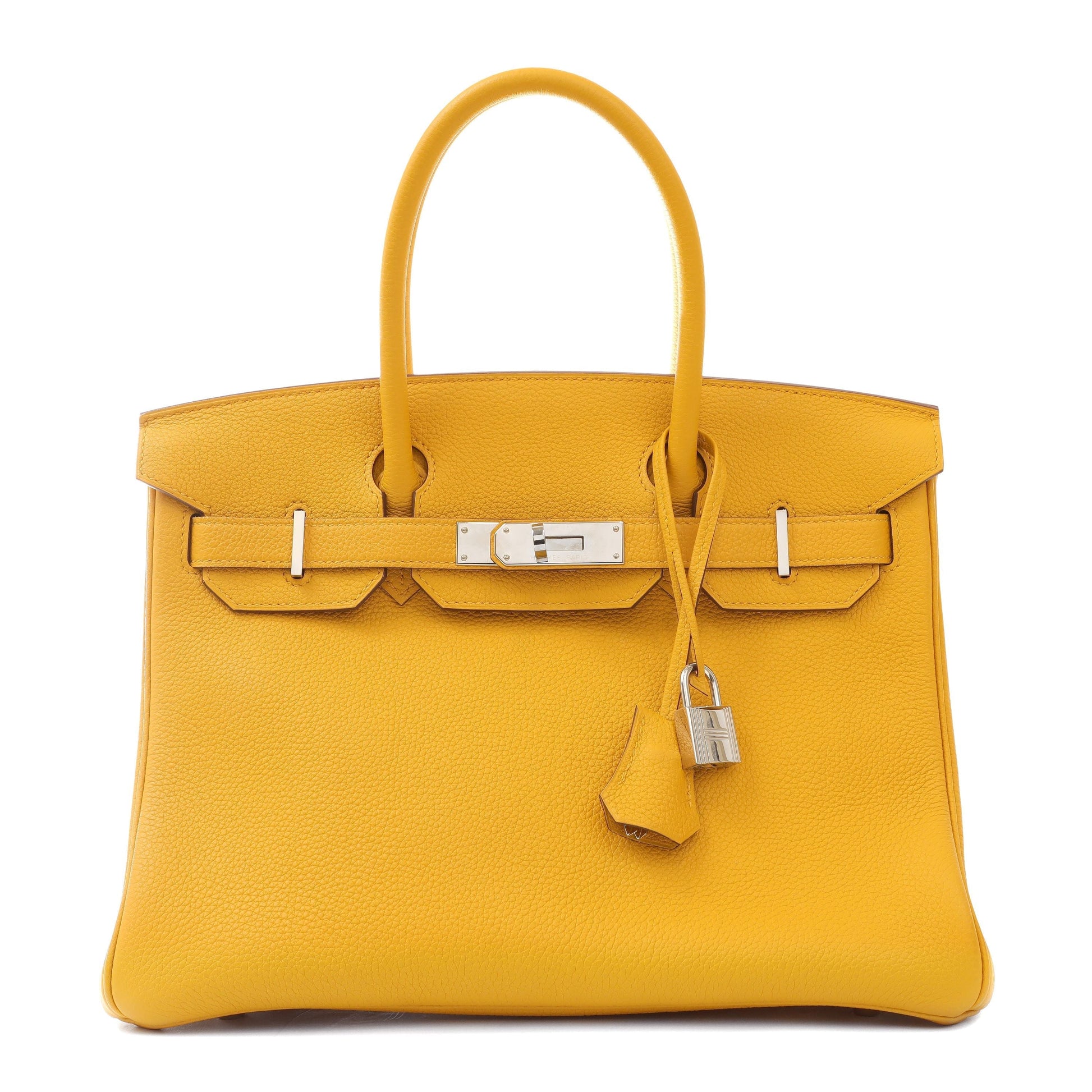 Hermes Moutard Togo Birkin W Palladium Hardware Handbag Travel Bag