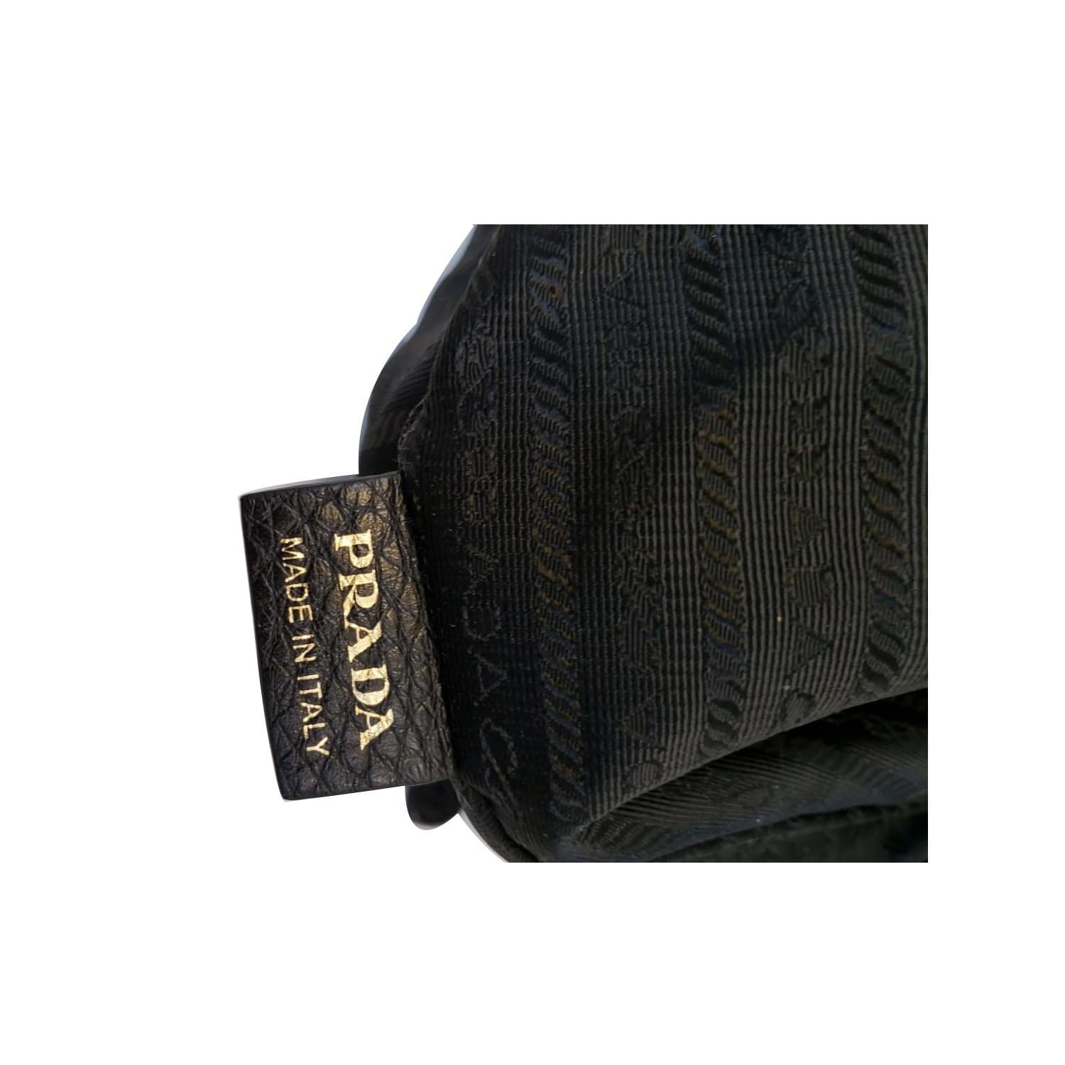 Prada Daino Hobo Bag Leather Vitello Black Bag Black Dd6396