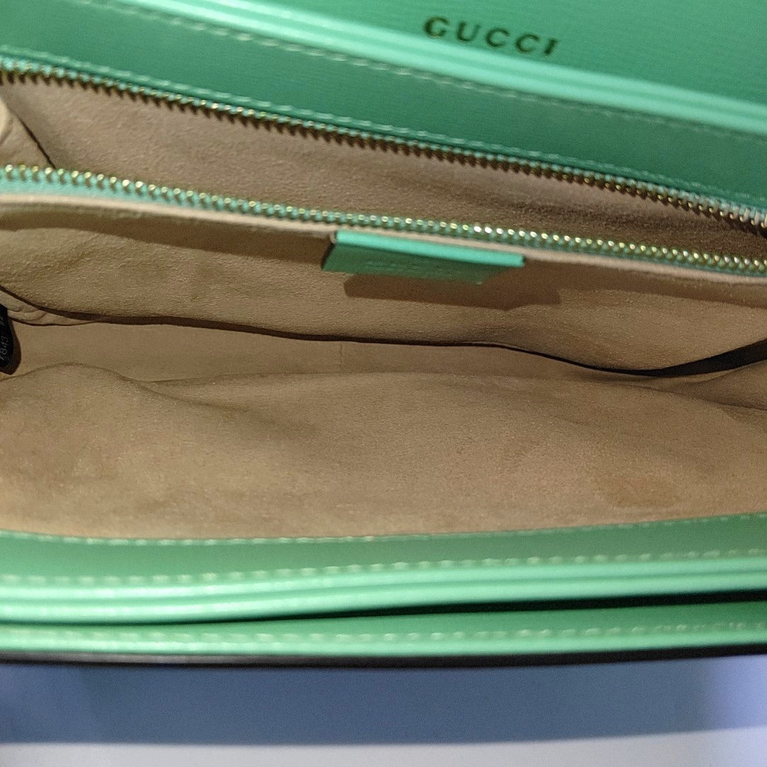 Gucci Horsebit Leather Green Small Crossbody Bag