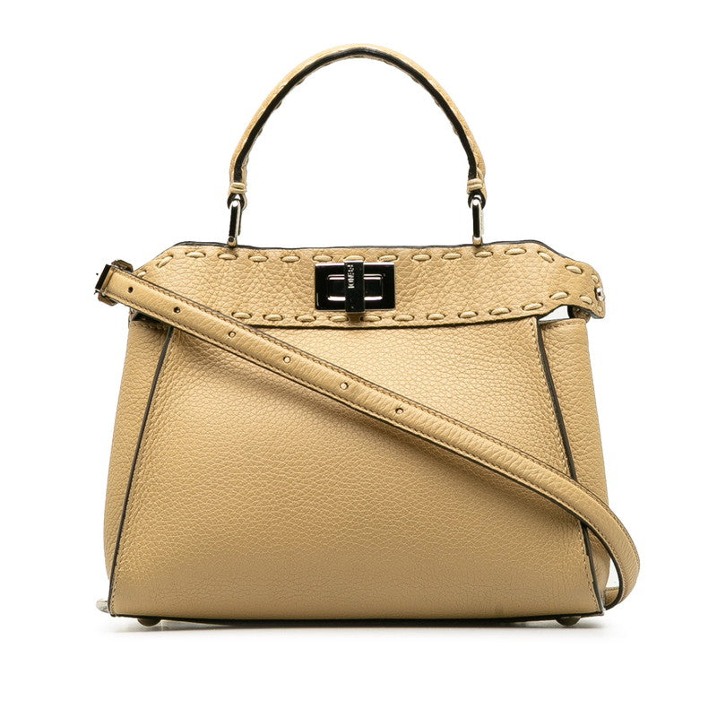 Fendi Peekaboo Selleria 2Way Bag Leather Mini Travel Bag