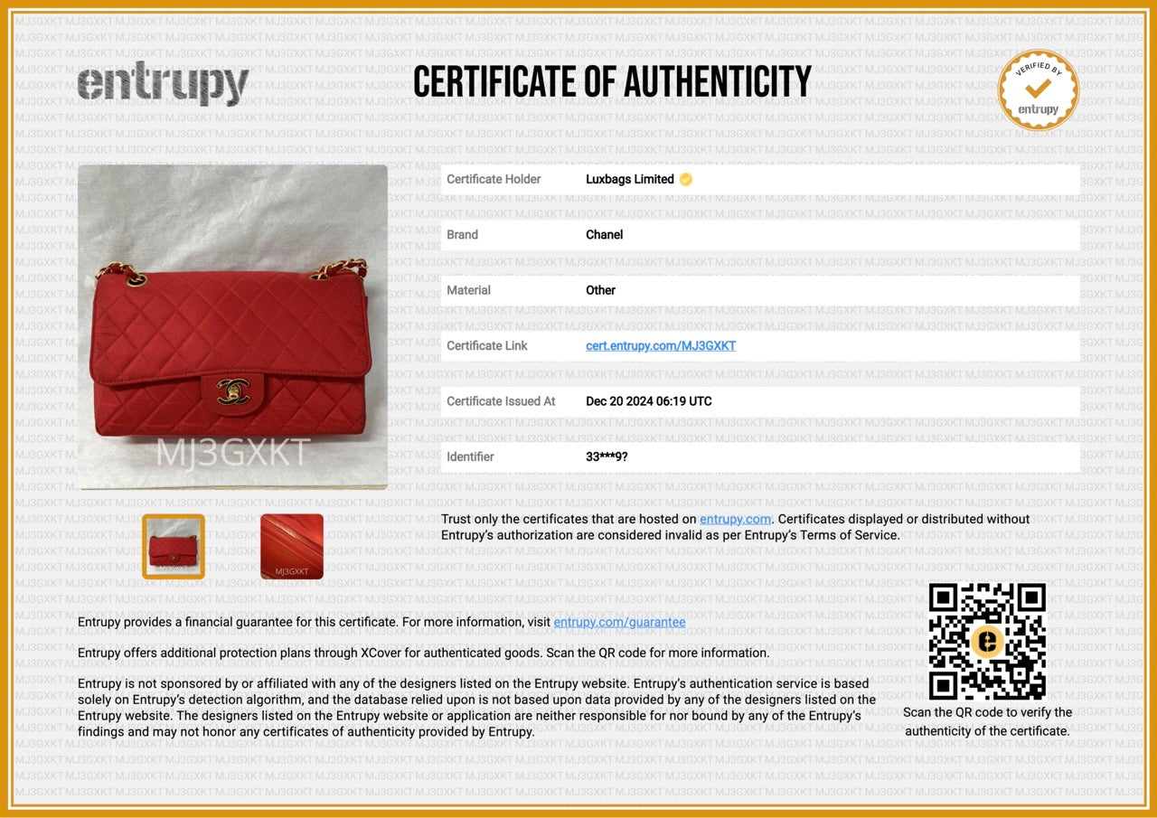 Chanel Classic Flap Nylon Satin 24k Plated Red Gold Handbag