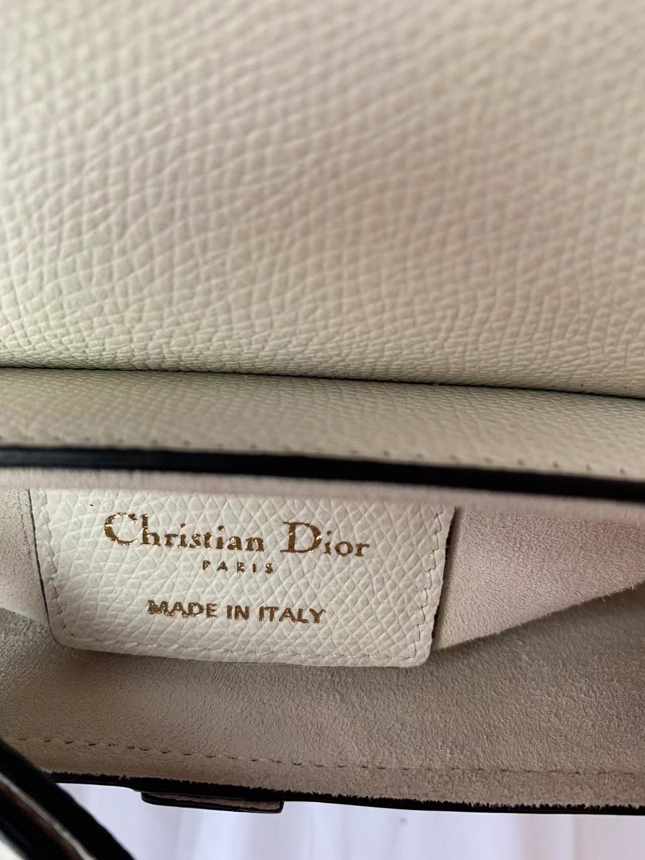 Dior Saddle Bag Grain Size Leather White Travel Bag