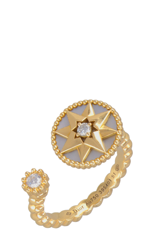Dior Ring Rose des Vents Mother of Pearls Gold Jewelry