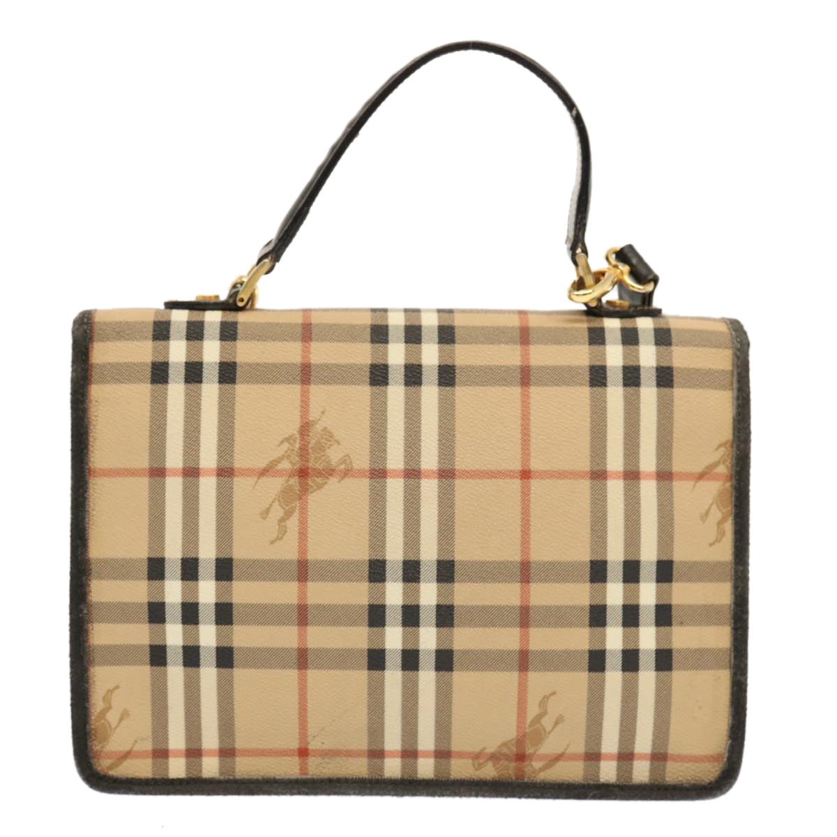 Burberry Luxury ss Nova Check Hand Bag Pvc 2Way Beige Travel Bag Beige Auth Mr100