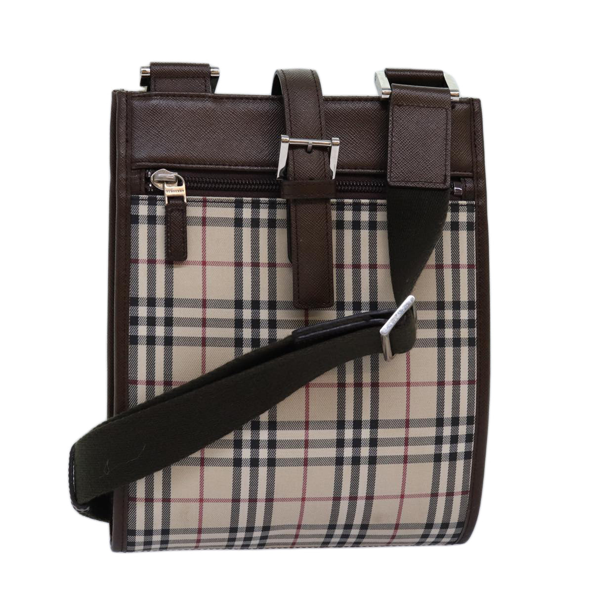 Burberry Luxury Nova Check Shoulder Bag Auth Mr193 Canvas Beige