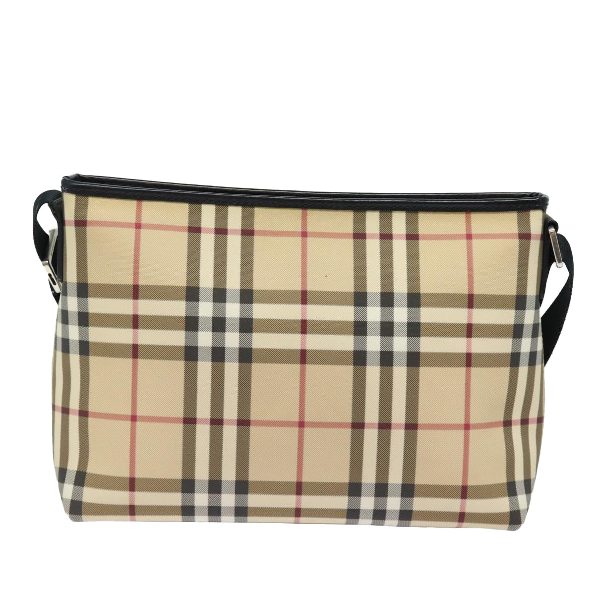 Burberry Luxury Nova Check Shoulder Bag Pvc Auth Mr252 Leather Beige
