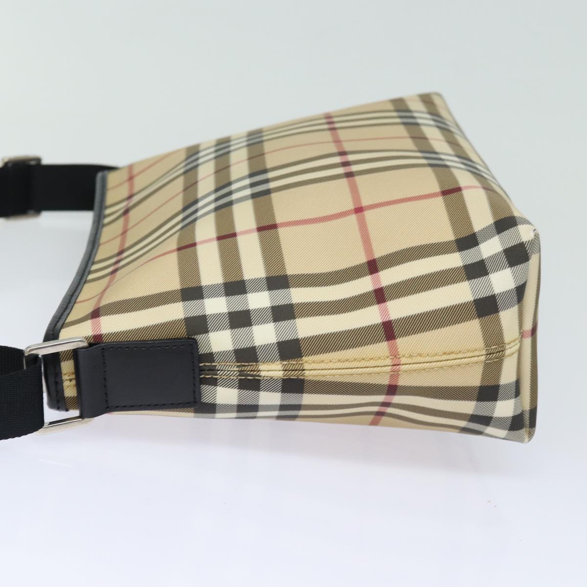 Burberry Luxury Nova Check Shoulder Bag Pvc Auth Mr252 Leather Beige