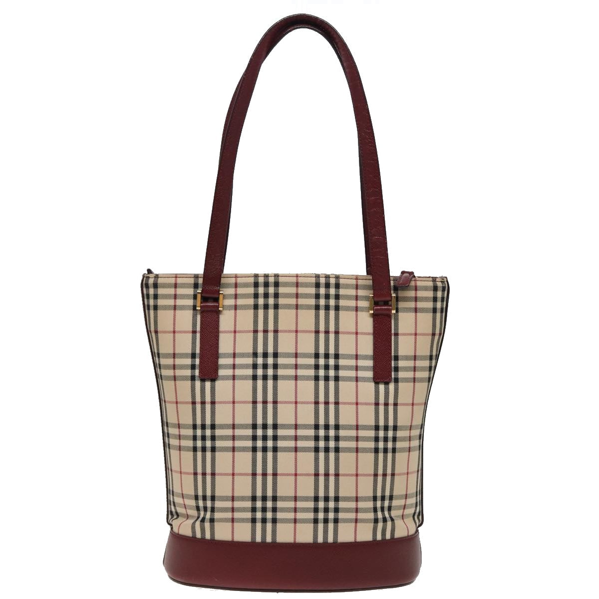 Burberry Luxury Nova Check Tote Bag Auth Mr278 Canvas Beige