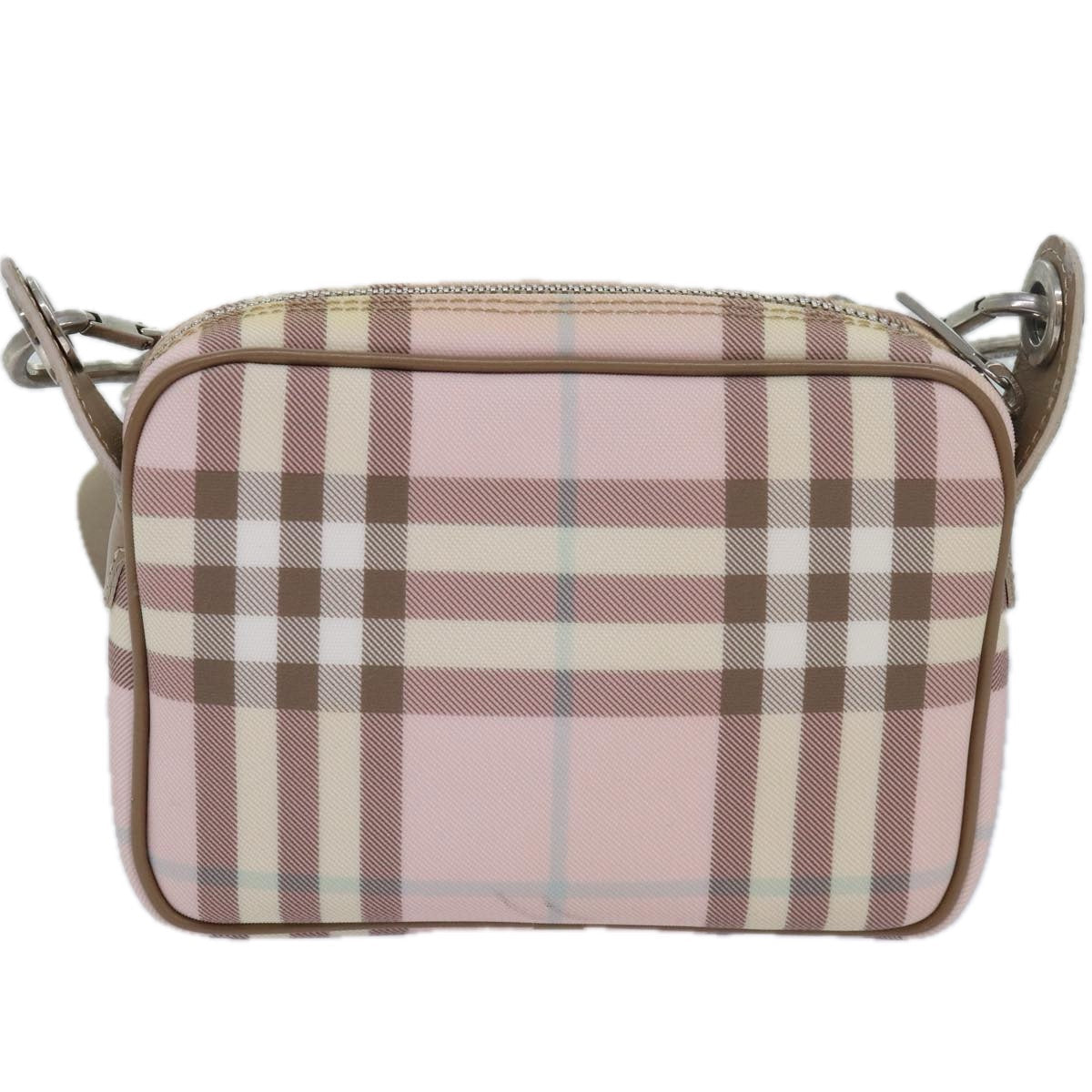 Burberry Luxury Nova Check Shoulder Bag Coated Auth Mr285 Canvas Pink