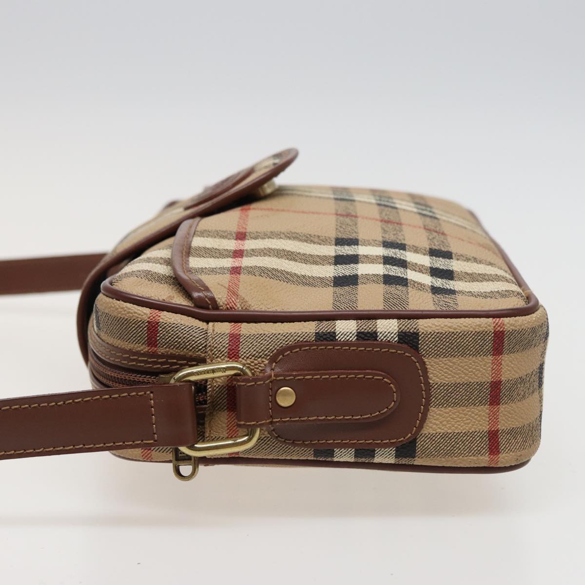 Burberry Luxury ss Nova Check Shoulder Bag Pvc Auth Leather Beige Beige Auth Mr288
