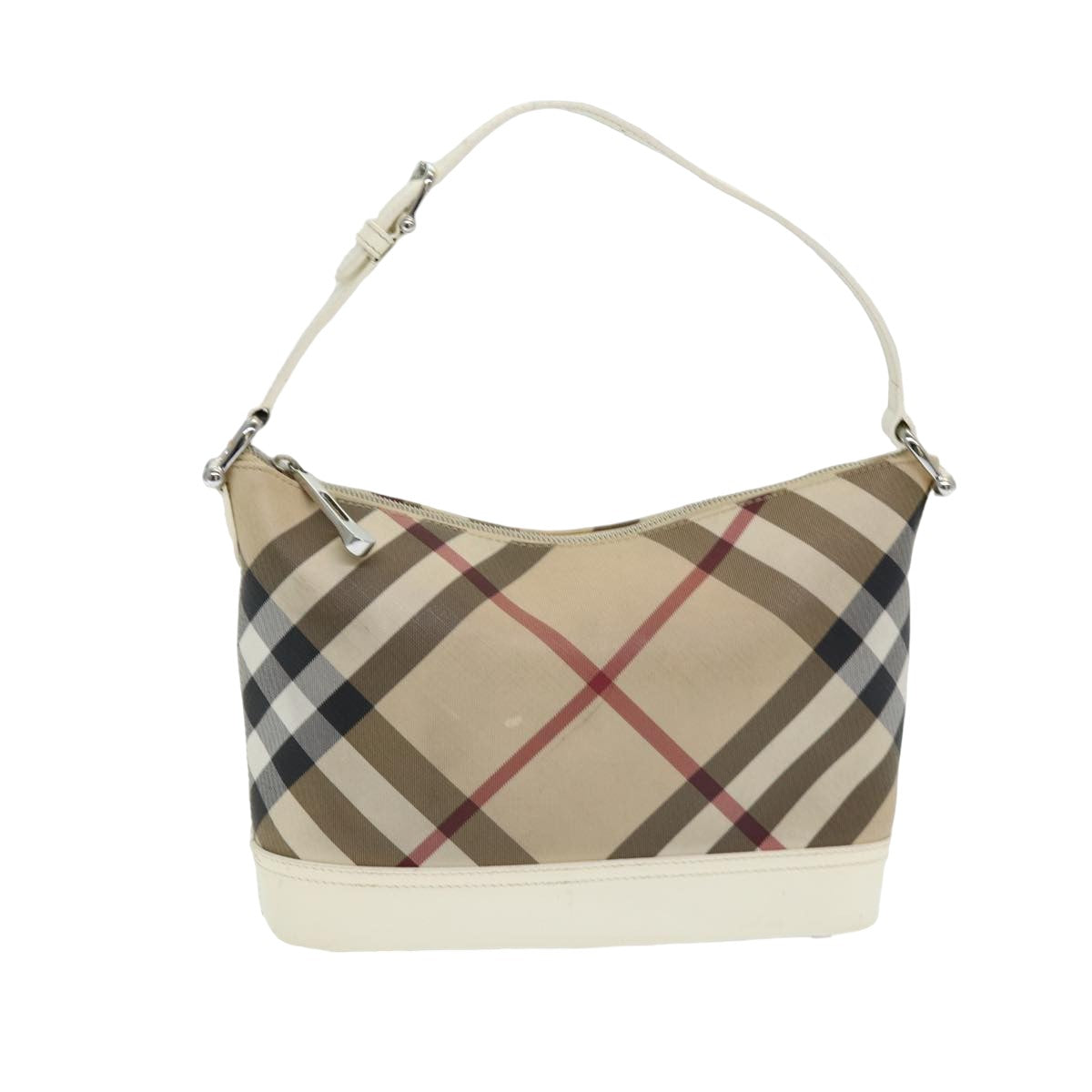 Burberry Luxury Nova Check Shoulder Bag Pvc Auth Mr351 Beige