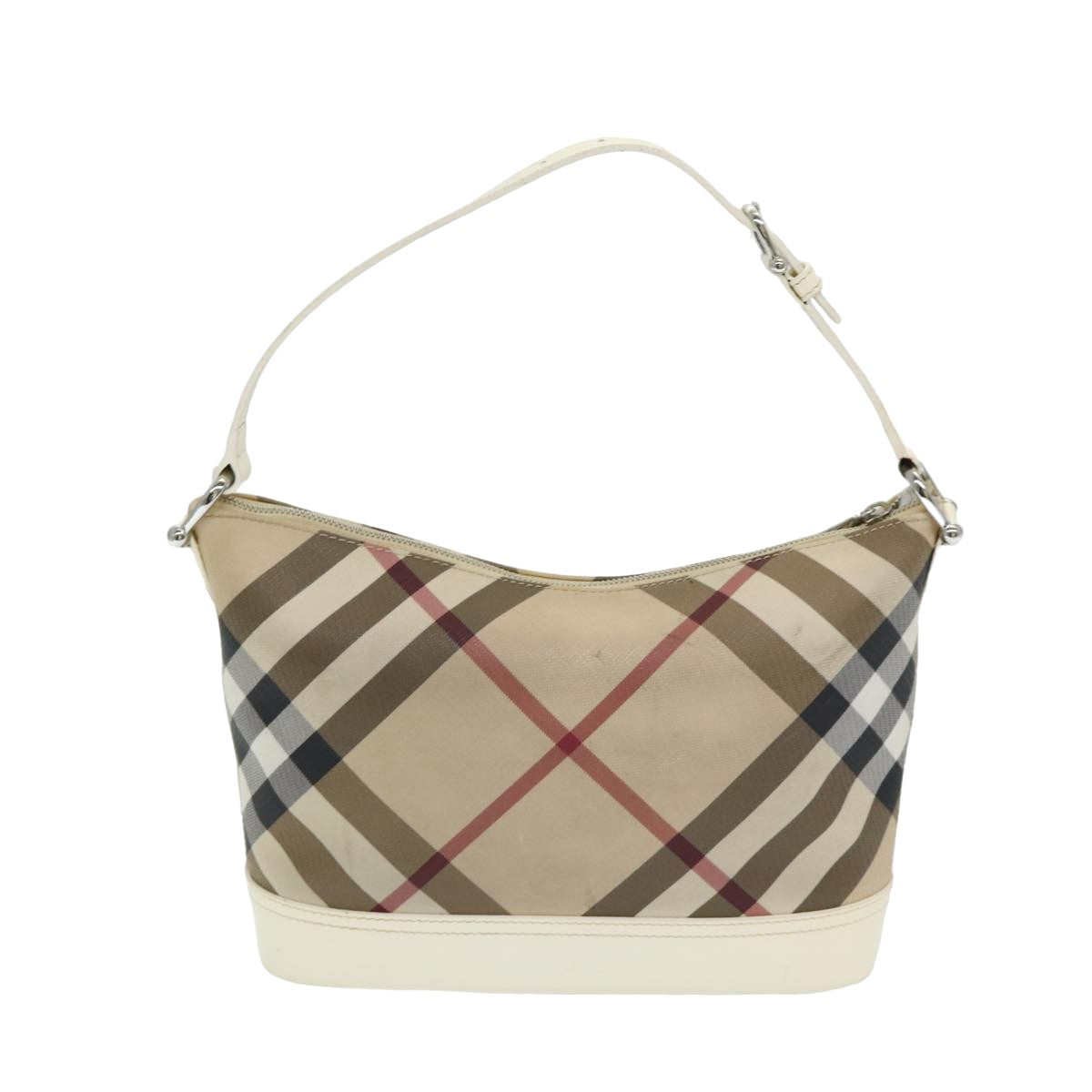 Burberry Luxury Nova Check Shoulder Bag Pvc Auth Mr351 Beige
