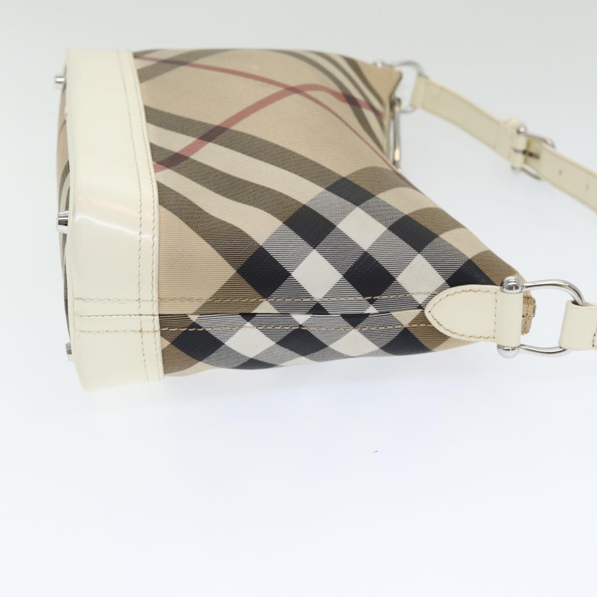 Burberry Luxury Nova Check Shoulder Bag Pvc Auth Mr351 Beige