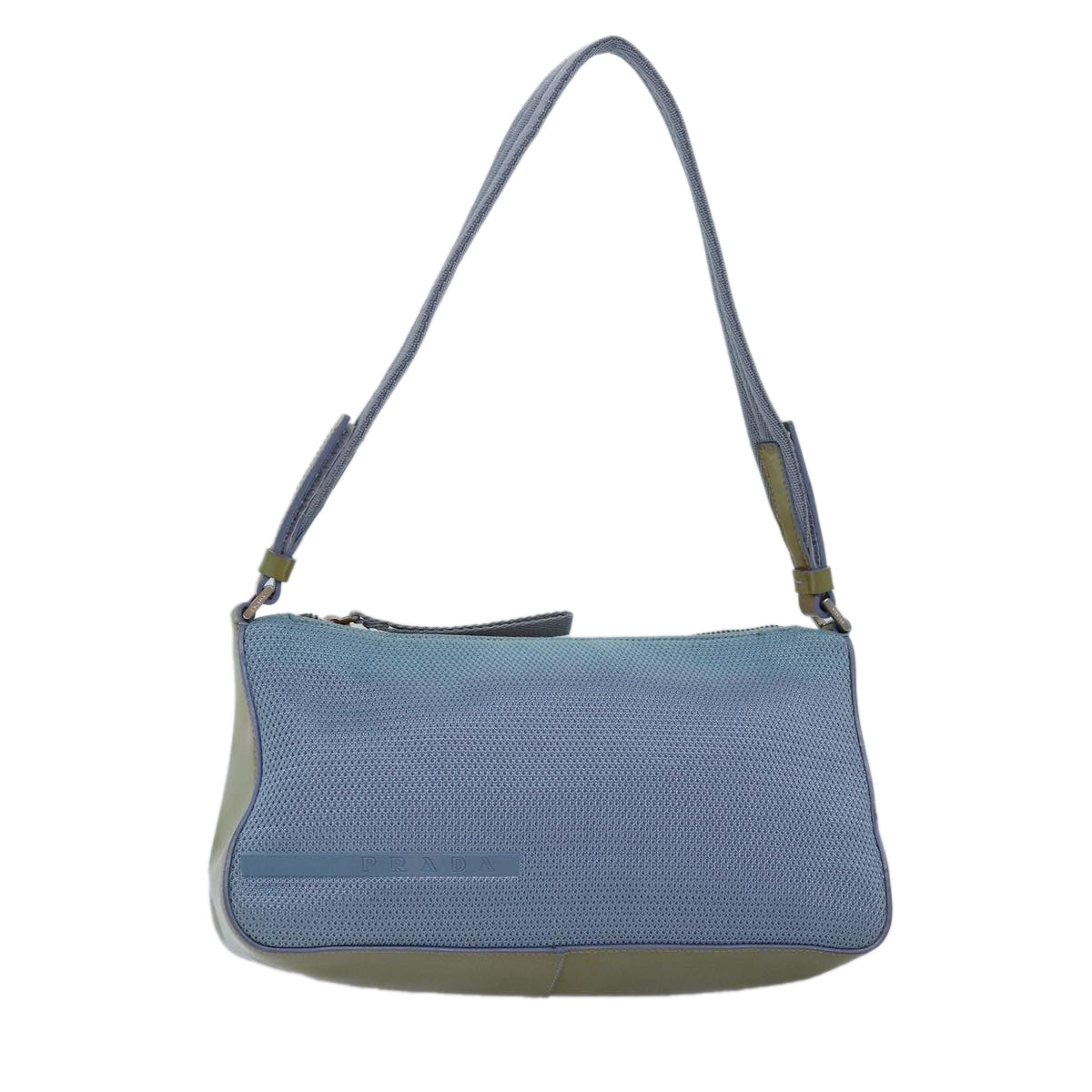 Prada Sports Accessory Pouch Mesh Light Auth Luxury Handbag Blue Clutch Bag