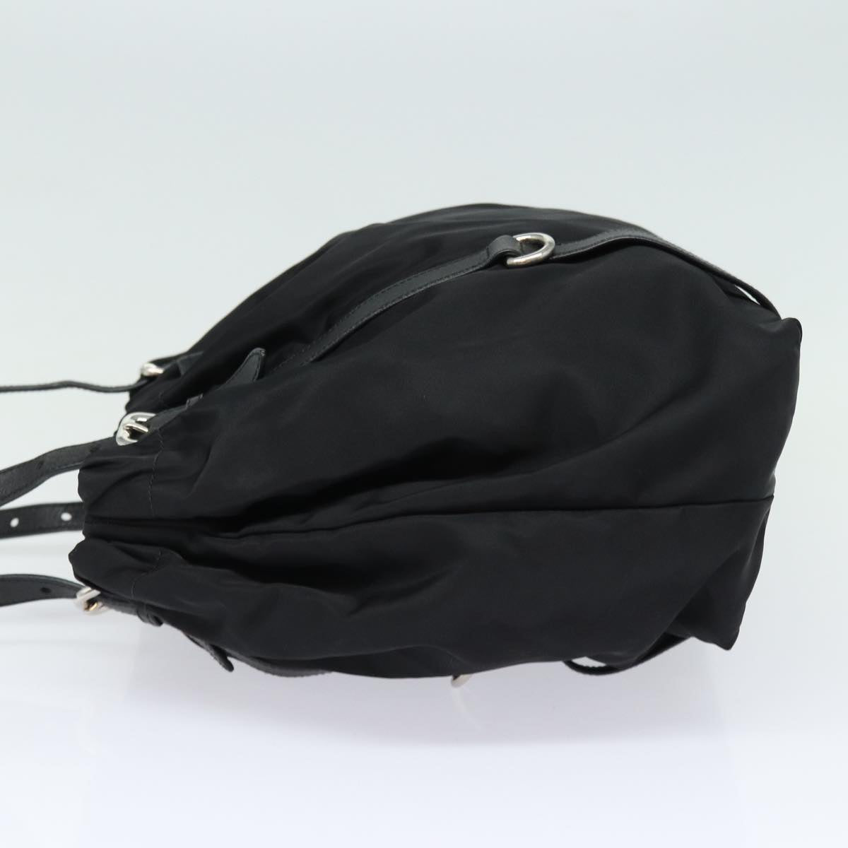 Prada Ribbon Tote Bag Auth Nylon Black