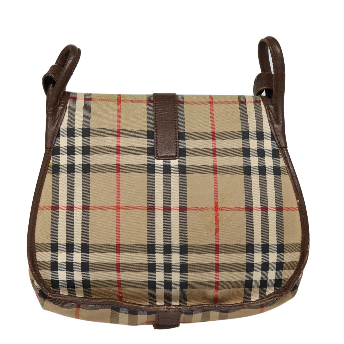 Burberry Luxury ss Nova Check Shoulder Bag Auth Leather Canvas Brown