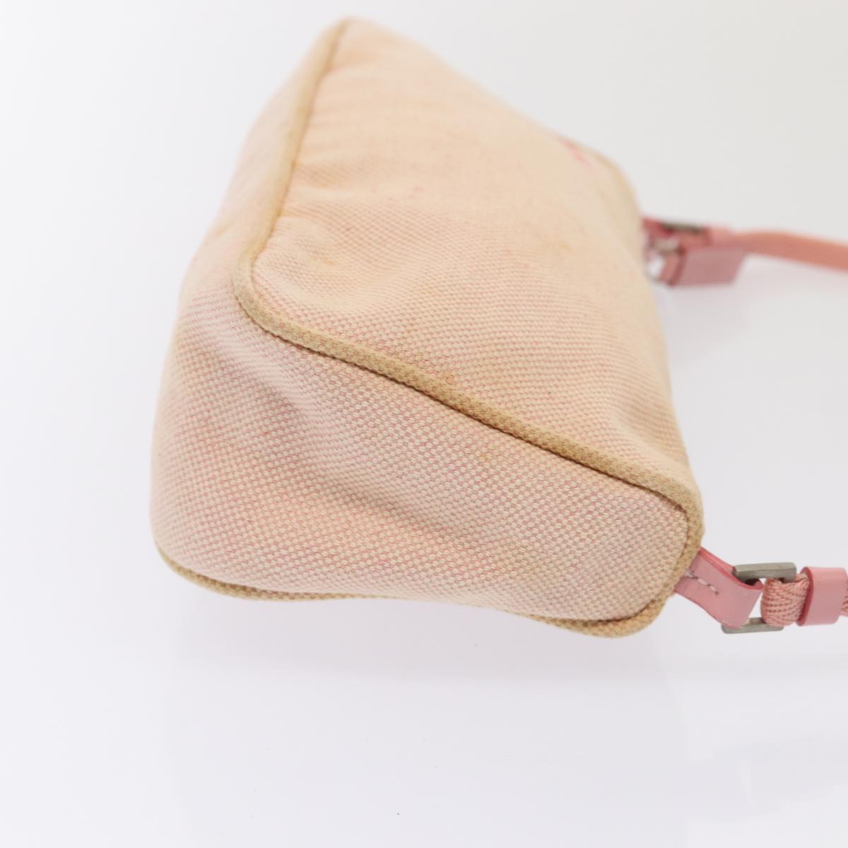 Prada Sports Accessory Pouch Auth Luxury Handbag Canvas Pink Silver Clutch Bag