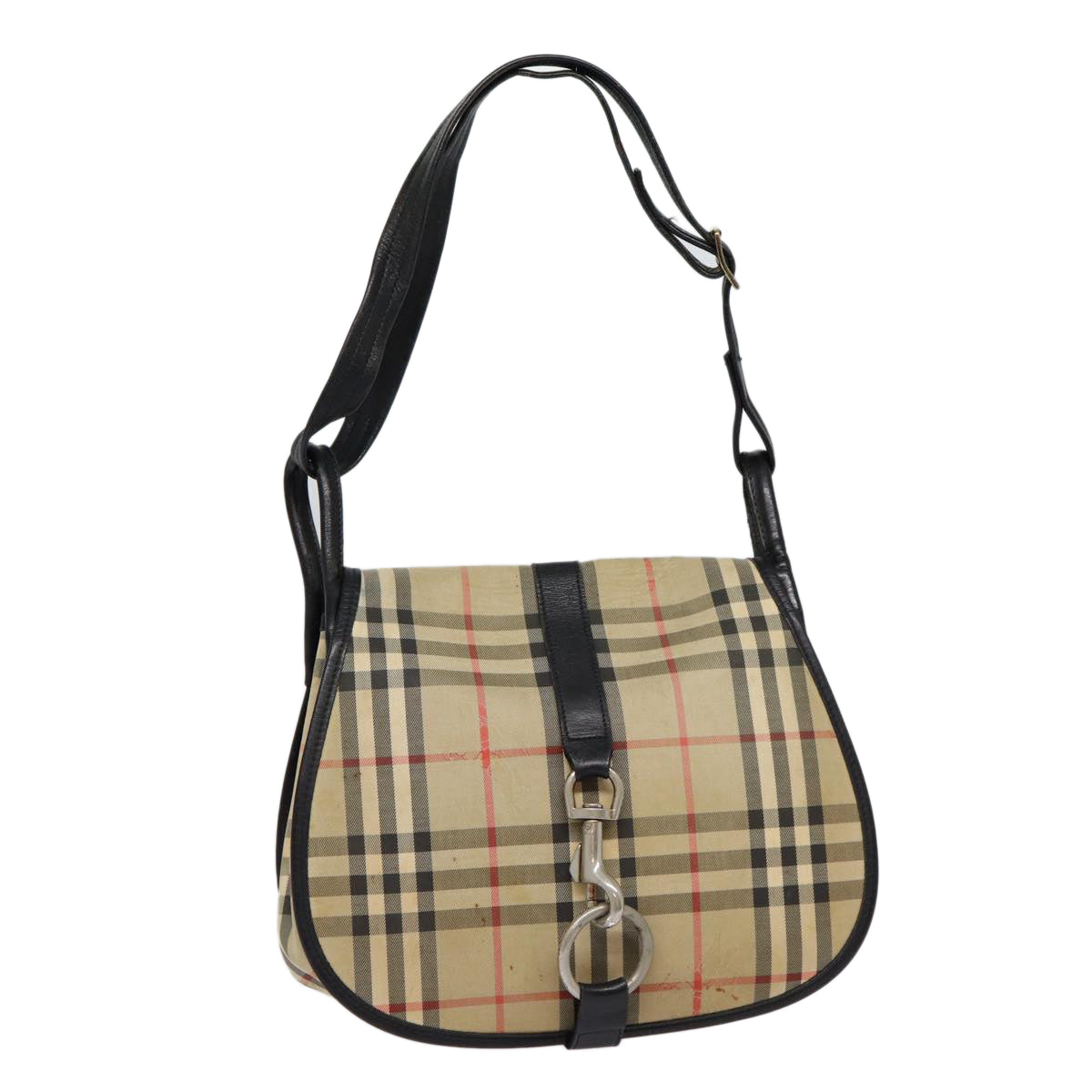 Burberry Luxury ss Nova Check Shoulder Bag Auth Mr460 Canvas Black Beige