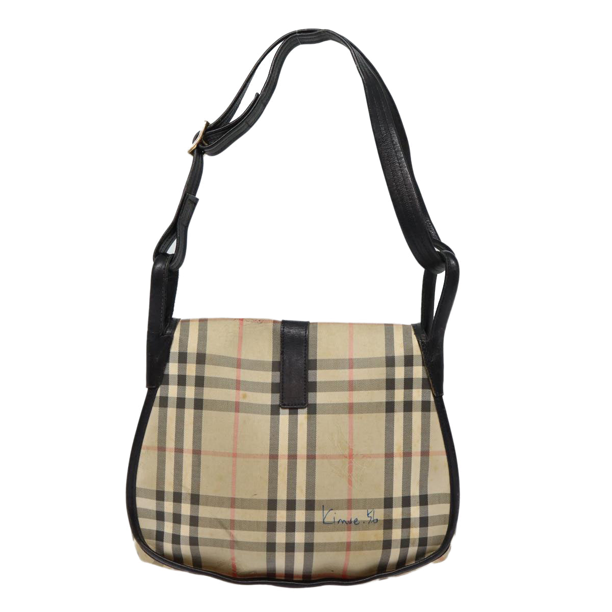 Burberry Luxury ss Nova Check Shoulder Bag Auth Mr460 Canvas Black Beige