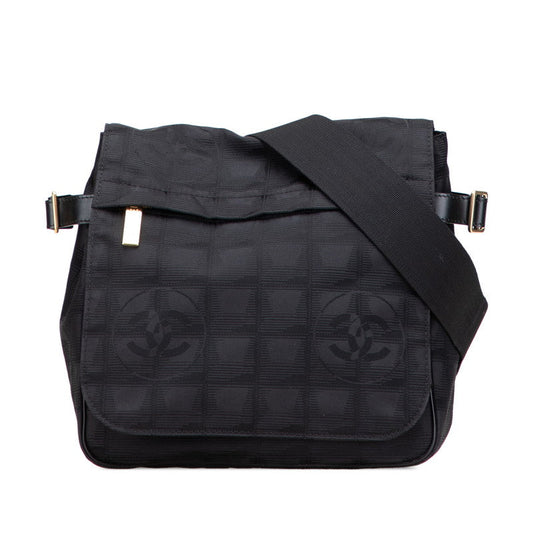 Chanel Coco Mark New Travel Line Nylon Leather Shoulder Bag