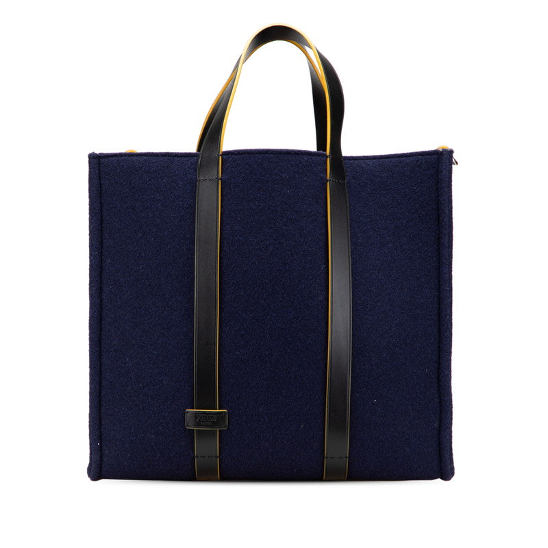 Fendi 7Va390 Wool Tote Bag Leather