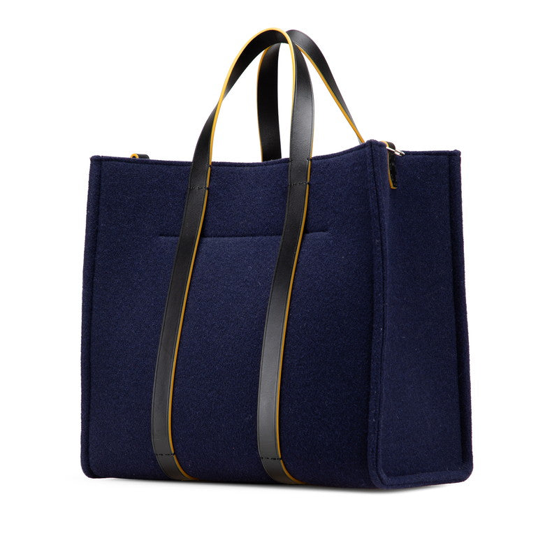 Fendi 7Va390 Wool Tote Bag Leather