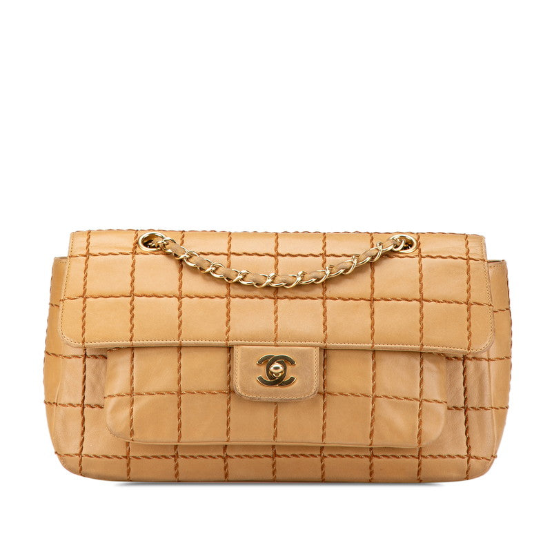 Chanel Wild Stitch Choco Bar Lambskin Shoulder Bag