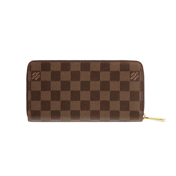 Louis Vuitton Long Purse N41661 Damier Zip Canvas Brown Wallet Case 3