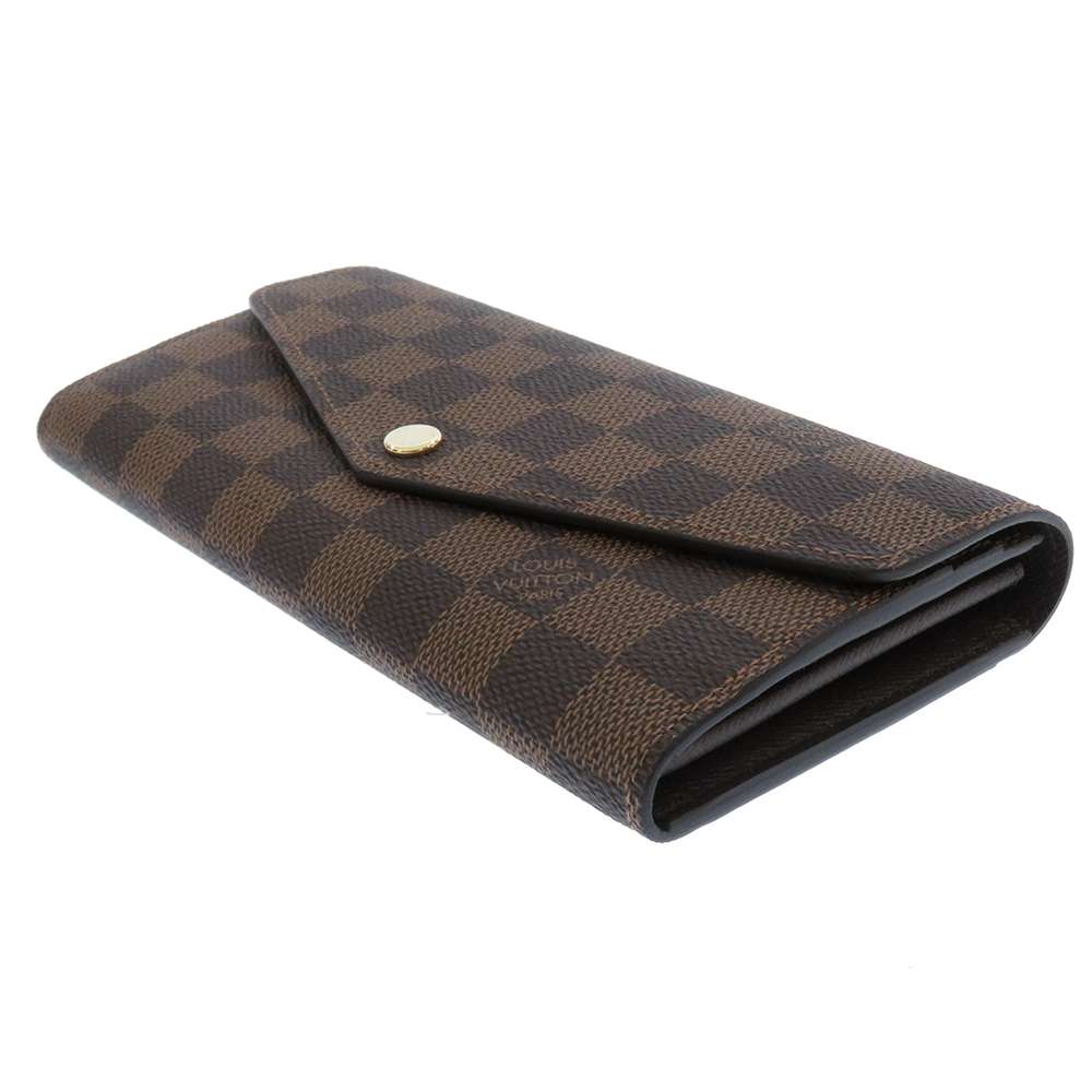 Louis Vuitton Portefeuille Sarah BrownN63209 Ebene Canvas Damier Handbag 2