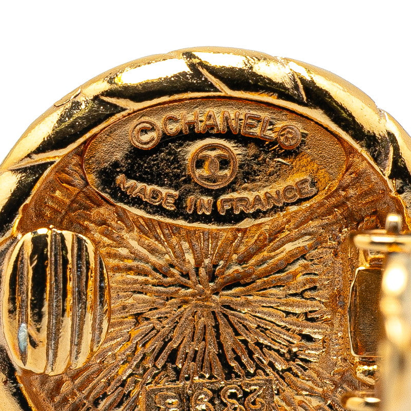 Chanel Gold Plated Coco Mark Round Earrings