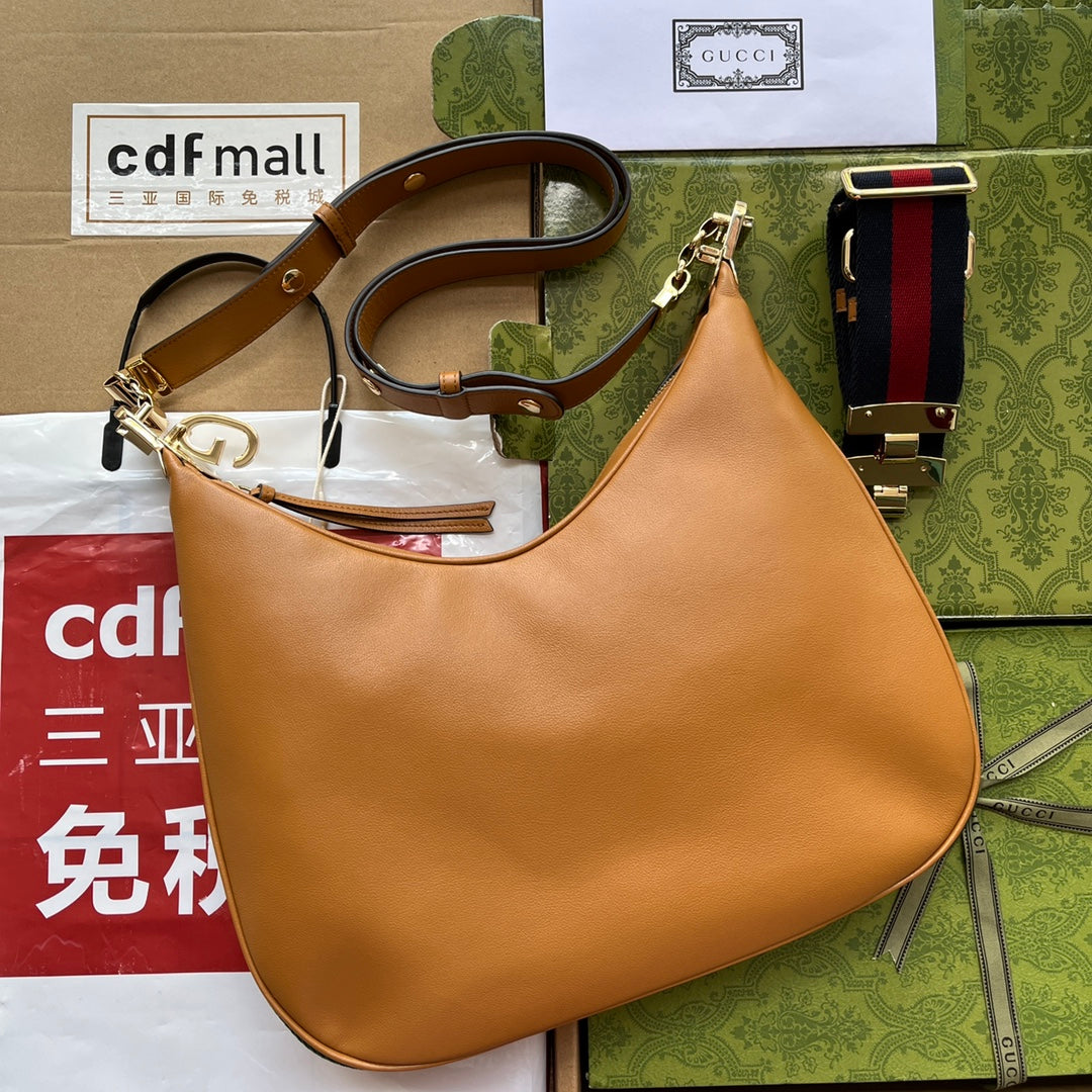 gg Atache , ’s 13.8in Brown Large Shoulder Bag