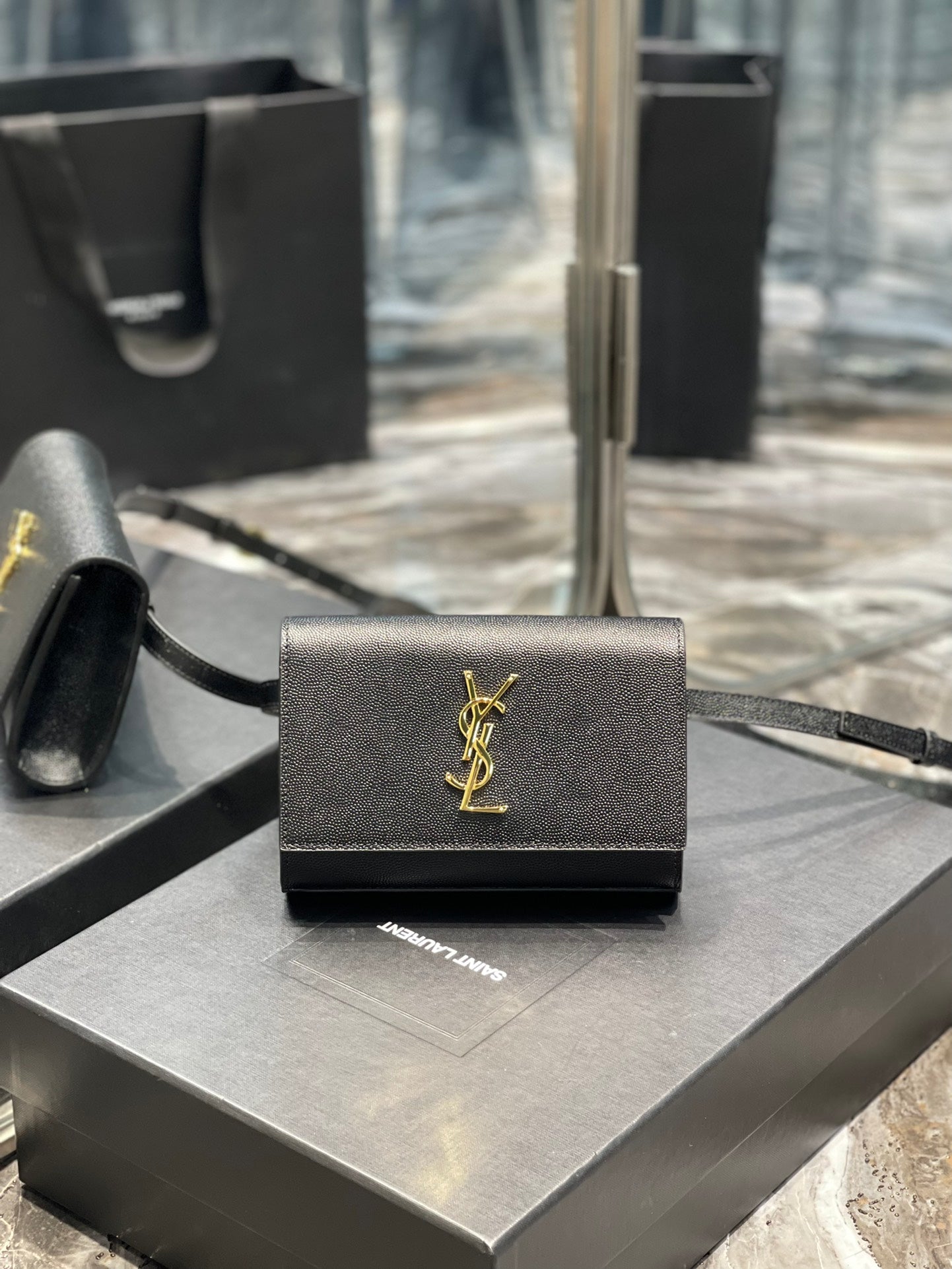 YSL Saint Laurent Kate Clutch Bag Monogram Ysl 534395Bow0J1000 4485
