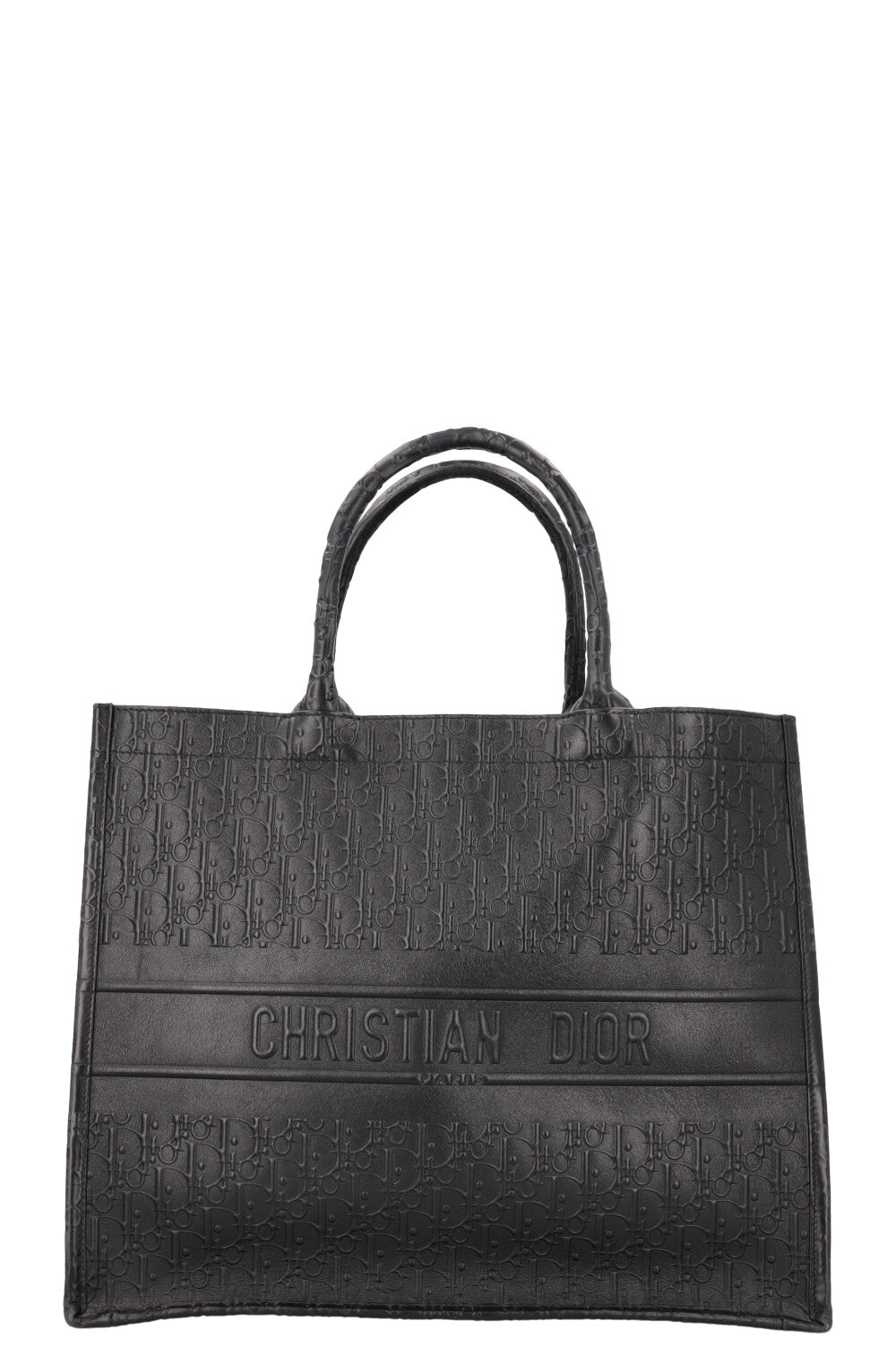 Dior Tote Bag Book Tote 3 Leather Black Large