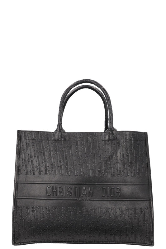 Dior Tote Bag Book Tote 3 Leather Black Large