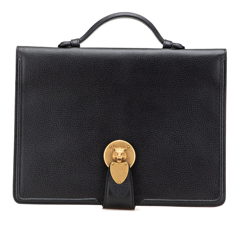 Gucci Cathead Briefcase Handbag Leather Travel Bag