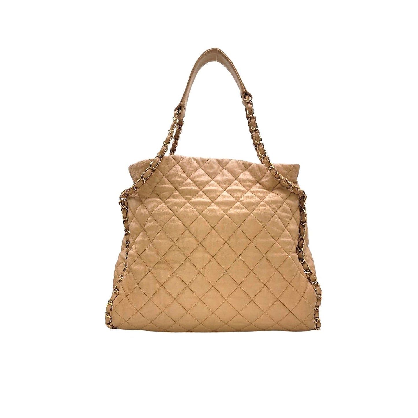 Chanel Quilted Chain Me Hobo Beige Clair