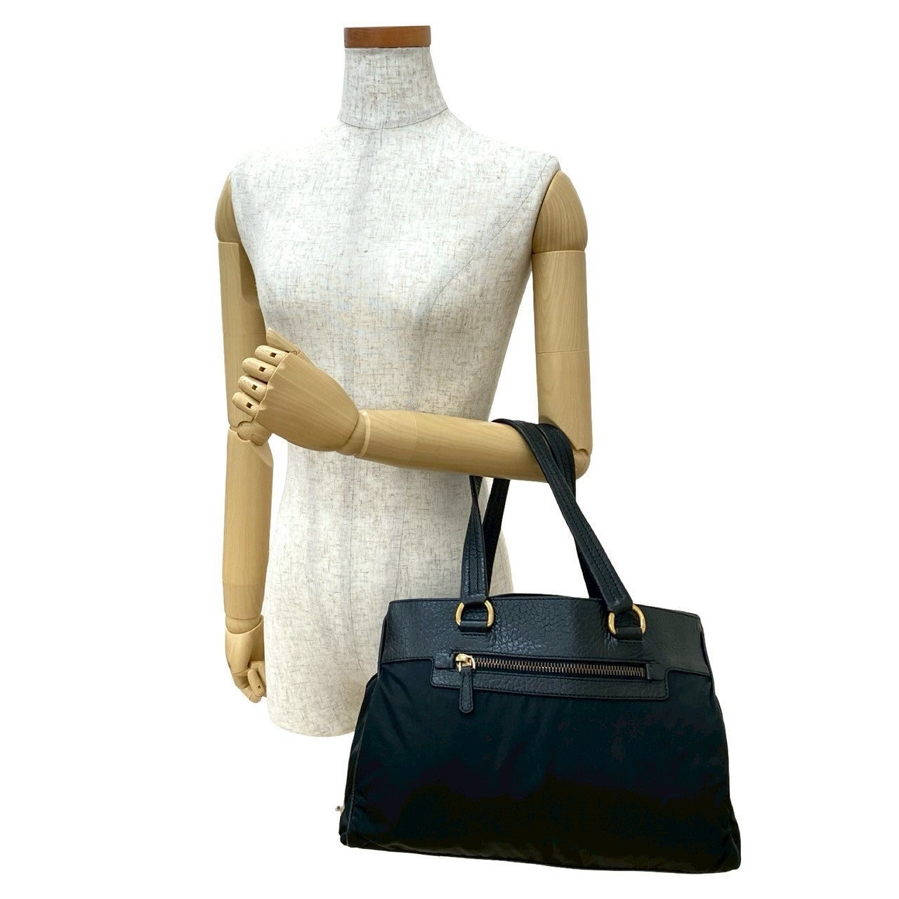 Prada Handbag Handbag Leather Nylon Travel Bag