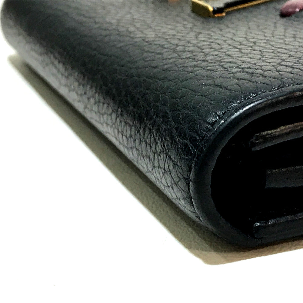 Louis Vuitton Folded M62076 Taurillon Clemence Taurillon Leather Black Wallet Case
