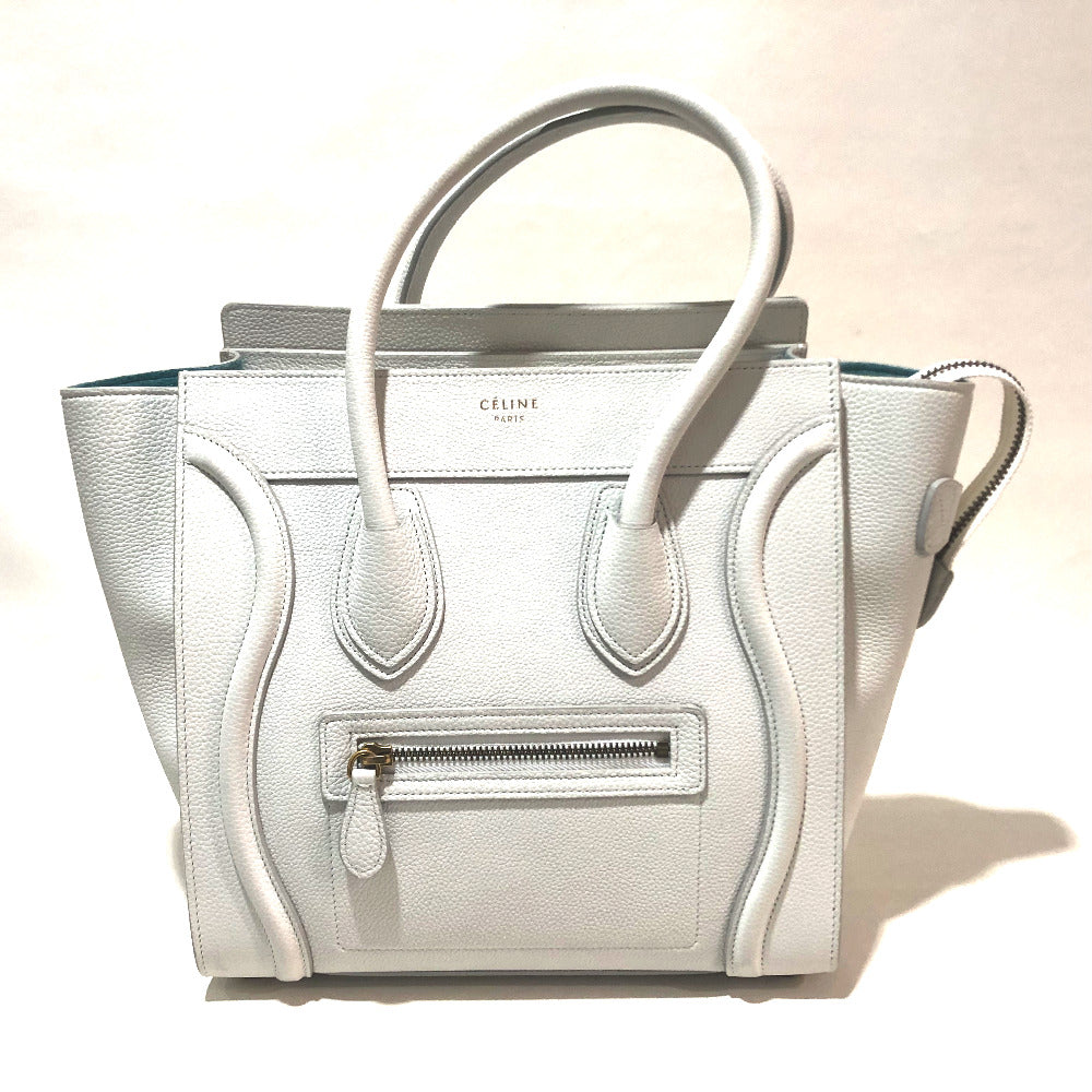 Off X Sky Tote Bag Micro Shopper Leather White